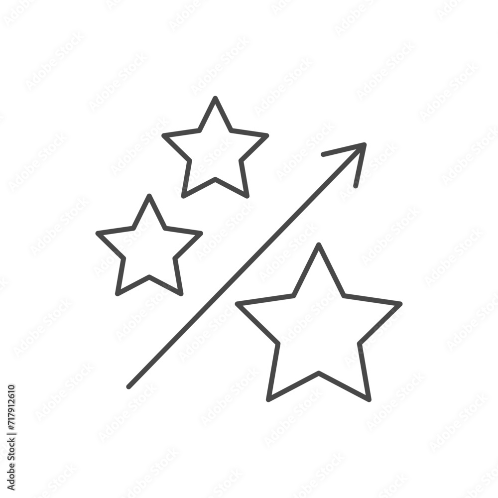 Growth benefits, award stars vector editable line icon