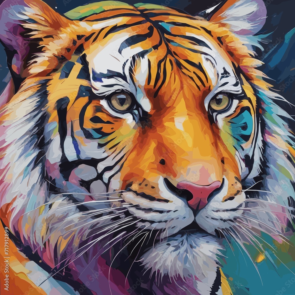 colorful abstract tiger	