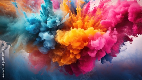 interstellar colorful dust explosion. stunning spectrum of colors for science fiction artwork, psychedelic posters, and innovative marketing graphics