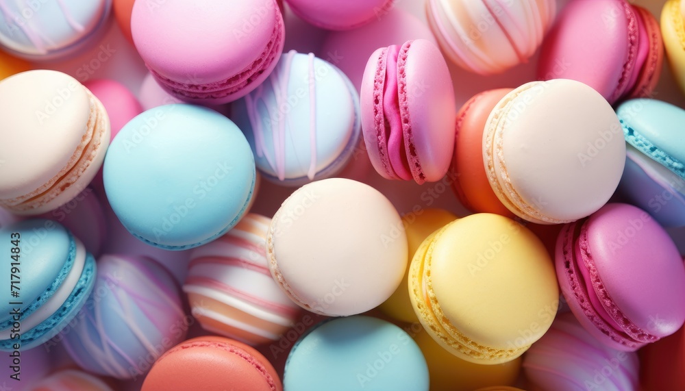 Fototapeta premium Abstract realistic colourful macaroons background