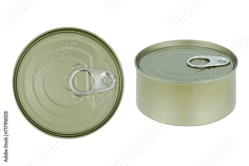 Billede på lærred Metallic can with a key opener isolated transparent background with png