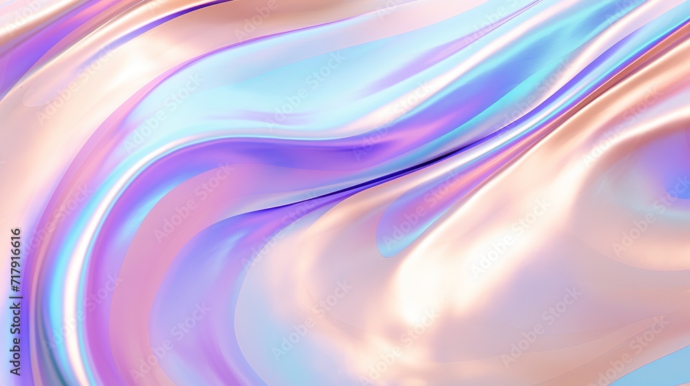 Obraz premium A background made of holographic metal foil that emits iridescence