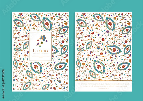 Luxury invitation card design with vector ornament pattern. Vintage template. Can be used for background and wallpaper. Elegant and classic vector elements great for decoration.