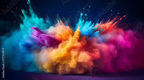 Dust explosion Holi background, indian traditional festival