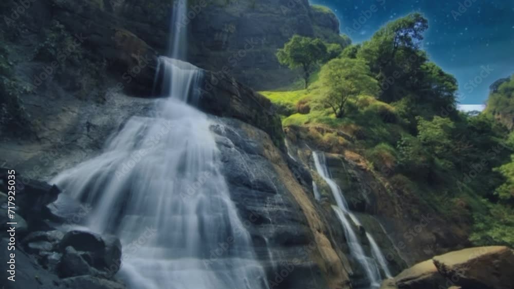 Waterfall. seamless looping time-lapse animation video background Waterfall. seamless looping time-lapse animation video background