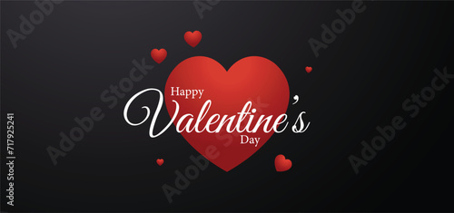happy valentine's day 3d heart on dark background