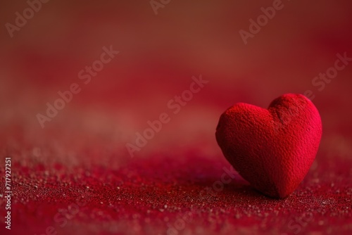 A banner background with copy space and a red velvet heart placed in the upper right corner on a burgundy background with a subtle glitter texture  ideal for a Valentine s Day theme.