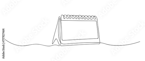 Loose-leaf calendar continuous line drawing. Organizer concept. Time planer concept
