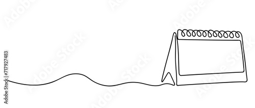Loose-leaf calendar continuous line drawing. Organizer concept. Time planer concept