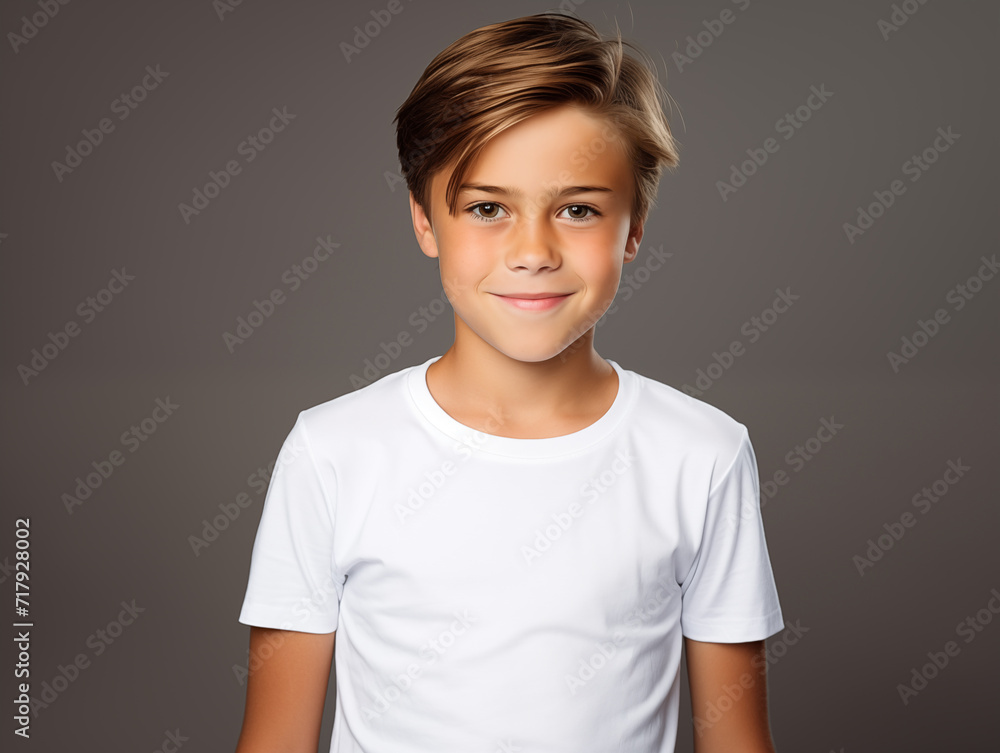 Smiling caucasian preteen boy in casual attire for family and lifestyle usage Smiling caucasian preteen boy in casual attire for family and lifestyle usage