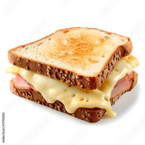 Sandwich Croque Monsieur isolated on white background photo