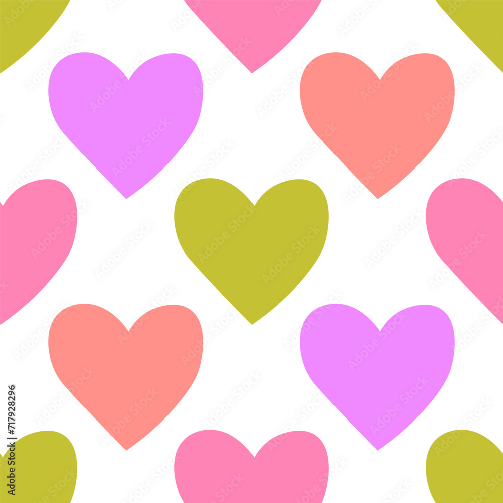 Valentines hearts seamless pattern. Valentine's day. Background for gift boxes, wrapping paper, wallpapers, textiles, papers, fabrics