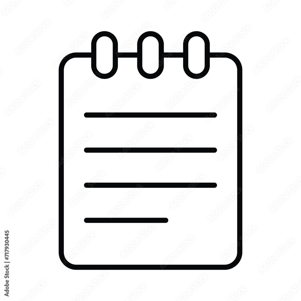Notes icon isolate white background vector stock illustration