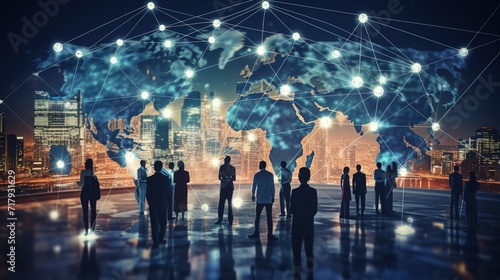 Global business networking structure photorealistic ai generated image