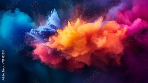 Dust explosion abstract background, Holi background © jiejie