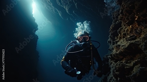 Dangerous dive to study deep sea flora and fauna.