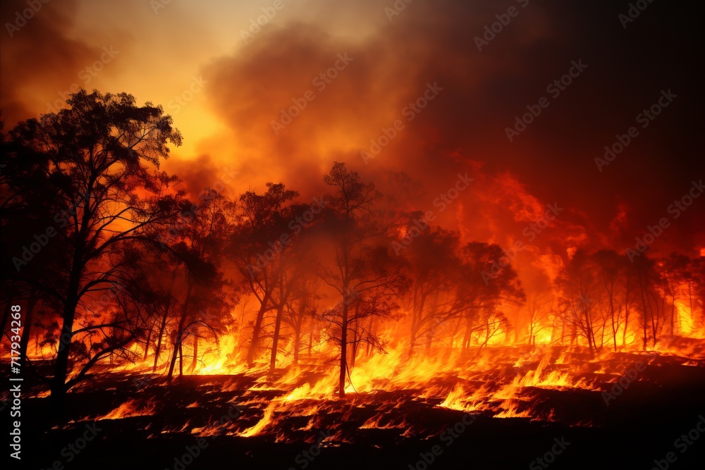 large-scale forest fire, view from a quadcopter large-scale forest fire, view from a quadcopter