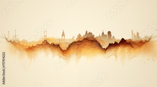 light brown city background with splashes, sound of city