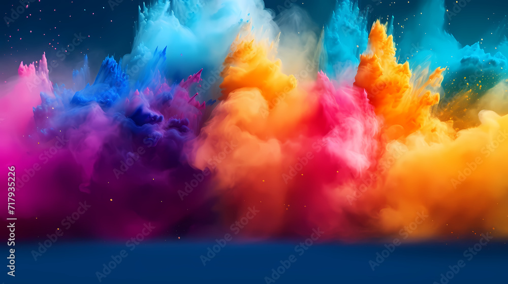 Dust explosion abstract background, Holi background