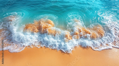 beach and blue sky Beautiful beach background with blue ocean generative AI