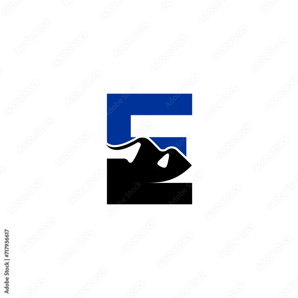 Mountain Initial E Logo Template Vector