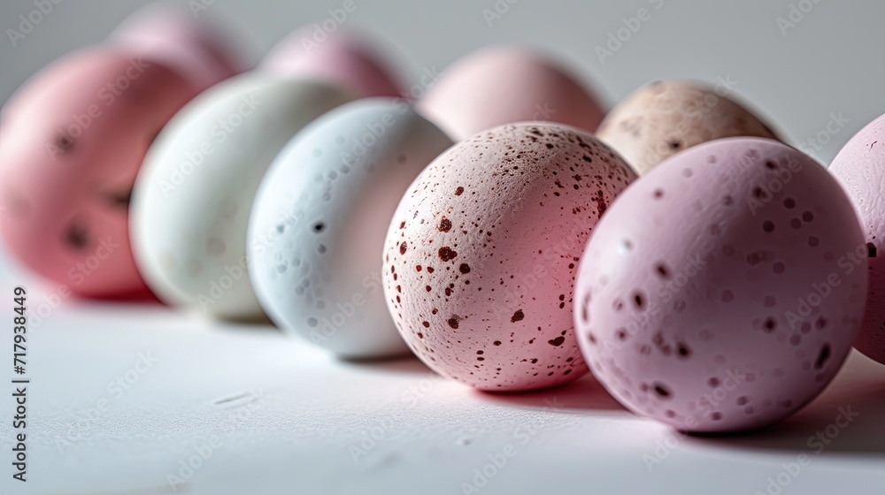 Clean and artistic composition of easter eggs on the flat and textile surface. Colors of easter concept. Clean and artistic composition of easter eggs on the flat and textile surface. Colors of easter concept.