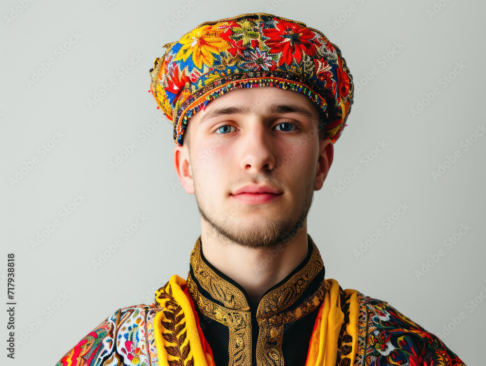 Obraz premium Man in traditional costume isolated on white background