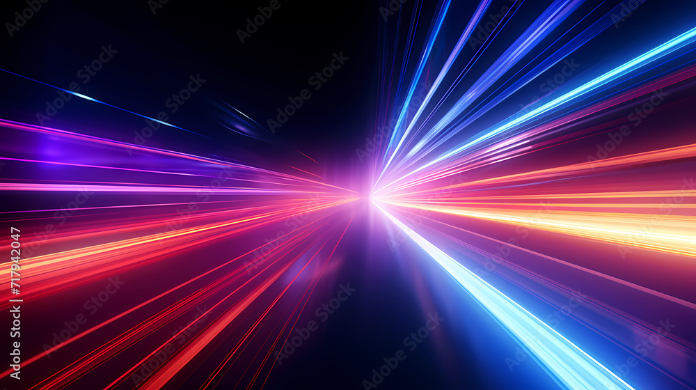 Glowing shiny line effect vector background, technology line background and light effect, 3D rendering