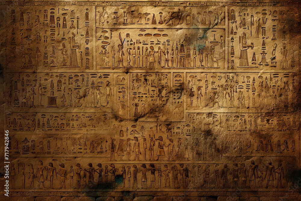 Ancient Egyptian hieroglyphs.