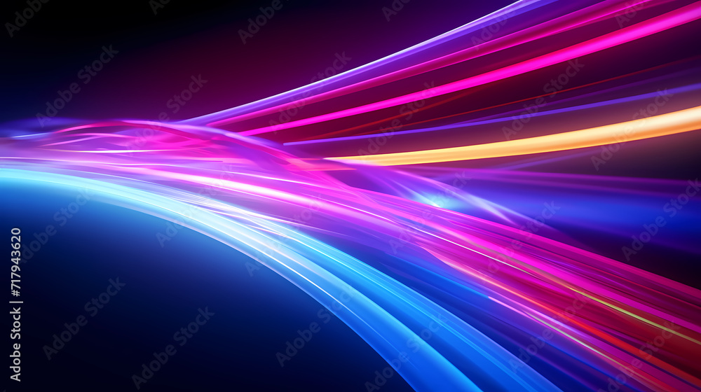 Glowing shiny line effect vector background, technology line background and light effect, 3D rendering