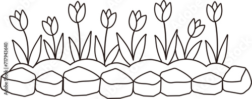 Spring flowerbed outline
