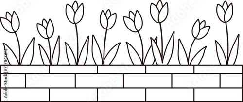 Spring flowerbed outline