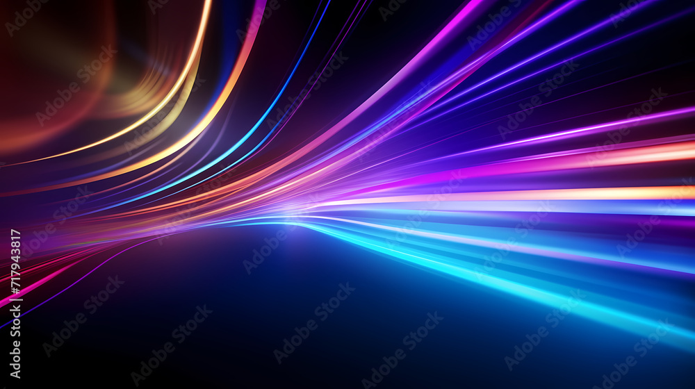 Glowing shiny line effect vector background, technology line background and light effect, 3D rendering