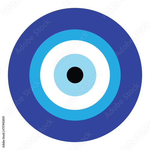 Greek evil eye vector, symbol of protection. Glass Turkish eye Nazar Boncugu. Amulet, talisman from the evil eye. photo