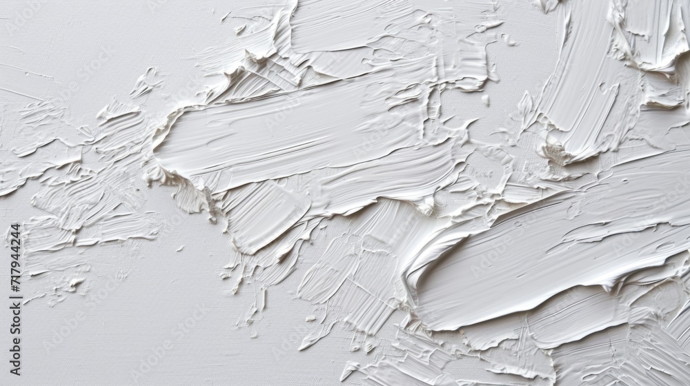 White texture of oil paint strokes on canvas. Rough, brutal strokes. Artistic background