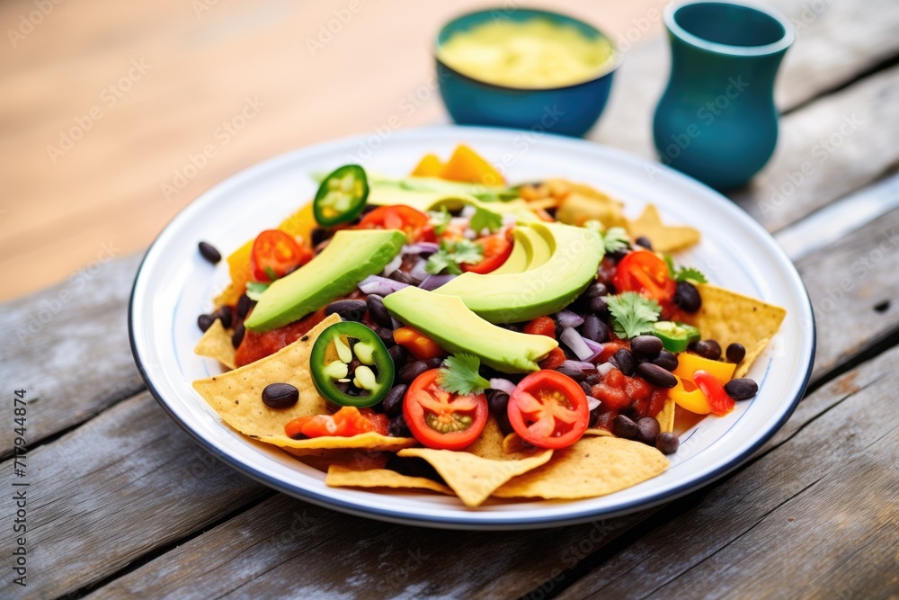 vegan nachos with avocado and black beans vegan nachos with avocado and black beans