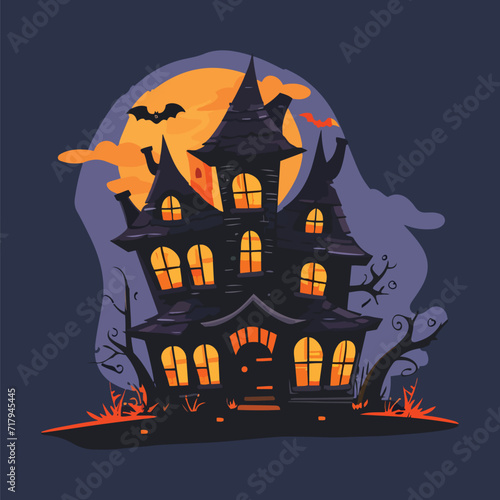 halloween background with house