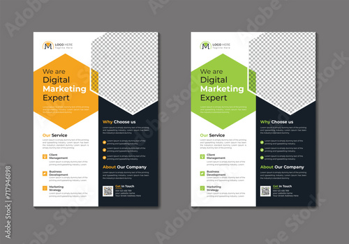 Vector digital marketing agency and corporate business flyer template 
