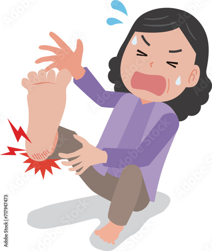 かかとが痛い中年女性