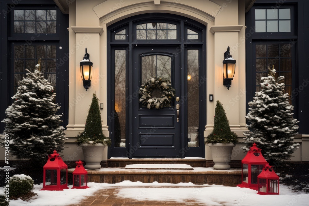 Christmas Adorned Black Front Door Christmas Adorned Black Front Door