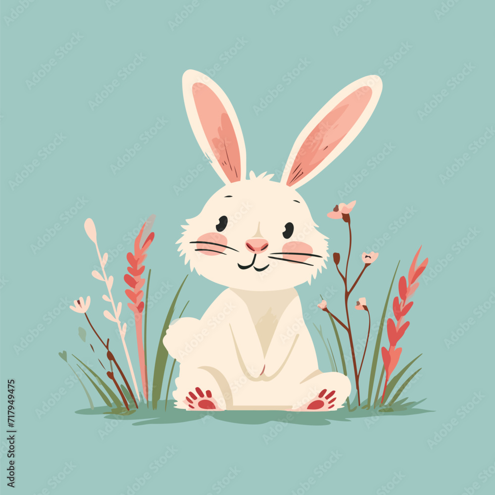 Obraz na plátně easter bunny with easter eggs