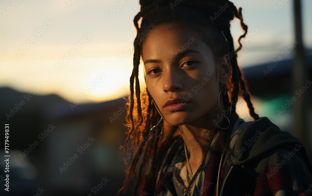 Close-Up of Person With Dreadlocks, Detailed View of Natural Hairstyle Close-Up of Person With Dreadlocks, Detailed View of Natural Hairstyle