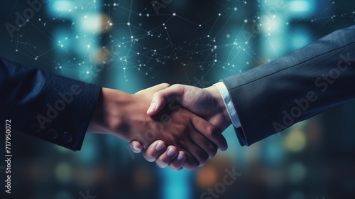 Close Up of Two People Shaking Hands, Business Deal Agreement Meeting