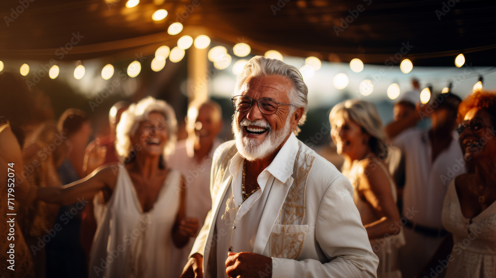 group of seniors at a party