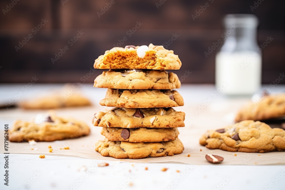 stack of smore flavored cookies stack of smore flavored cookies
