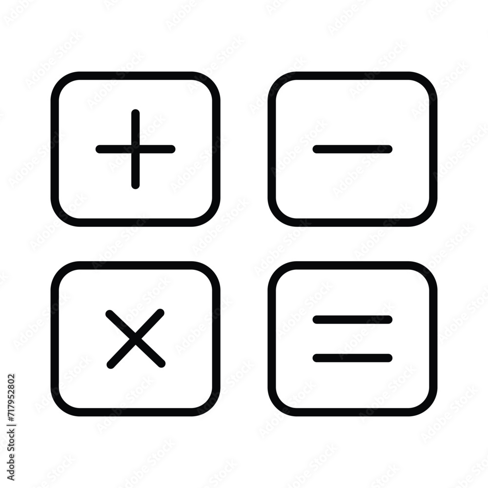 Math icon isolate white background vector stock illustration Math icon isolate white background vector stock illustration