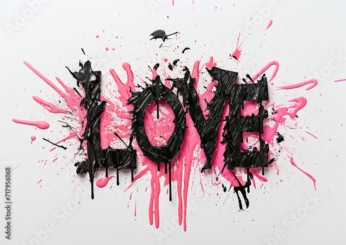 Love word  for Valentines day, letters on white background 