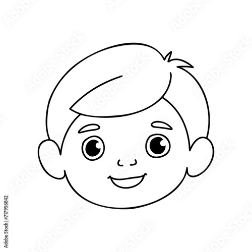 boy coloring book for children vector sketch illustration vector stroke outline graphic