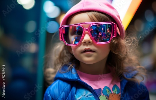 Adorable girl with heart shaped glasses