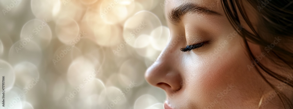 a woman with her eyes closed a woman with her eyes closed